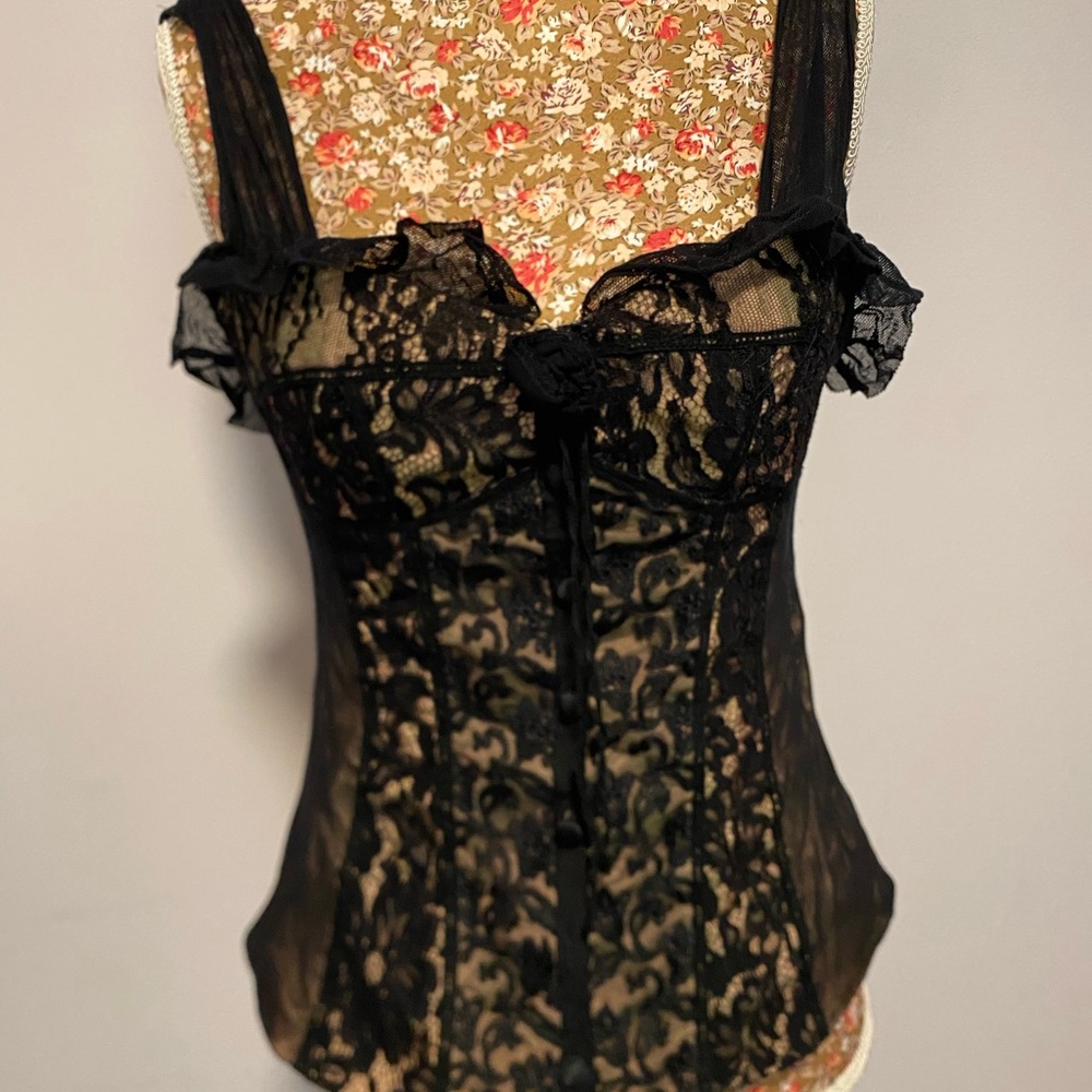 Elegant Black Lace Corset Top